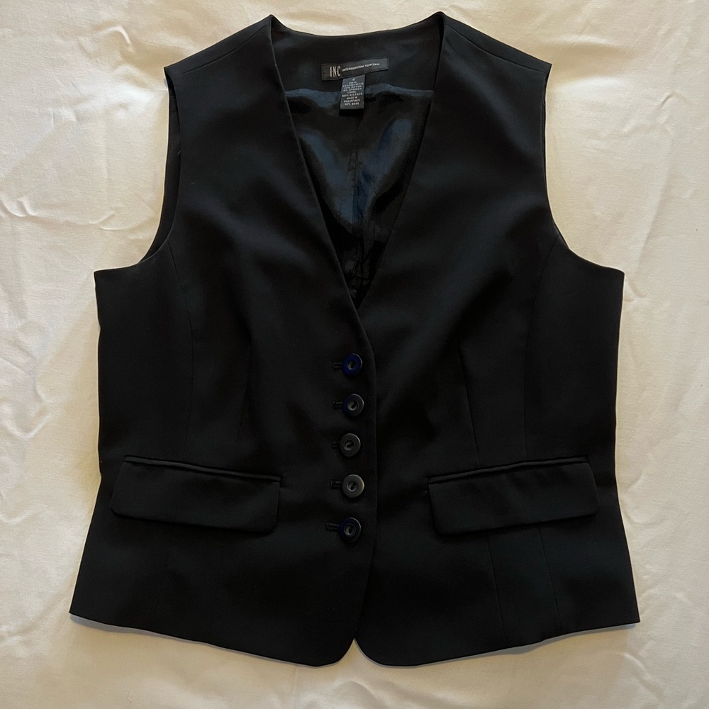 INC International Concepts Women's Black Vest